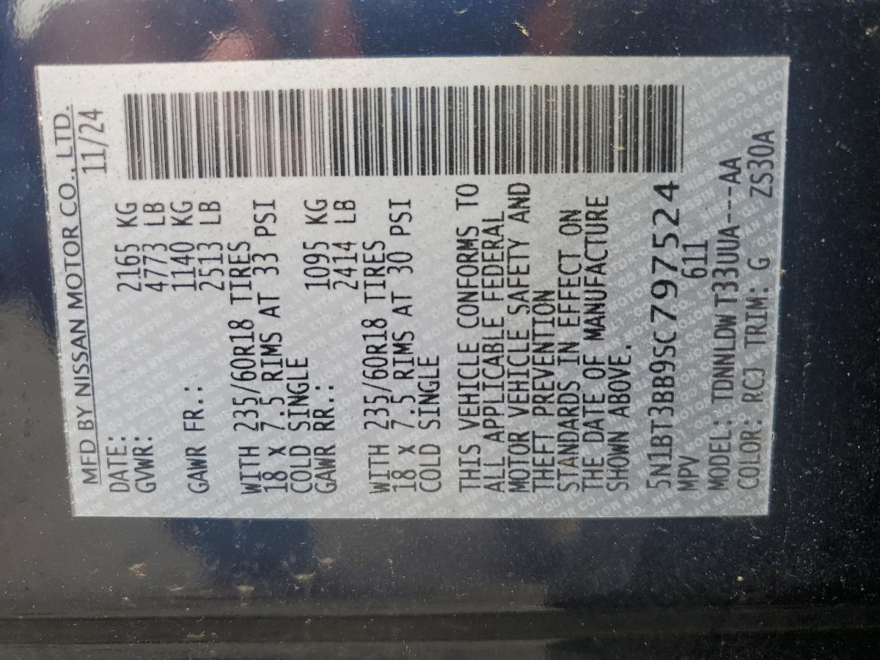 2025 Nissan Rogue Sv Copart, lot number: 55465625, vin: 5N1BT3BB9SC797524. Thumbnail 14