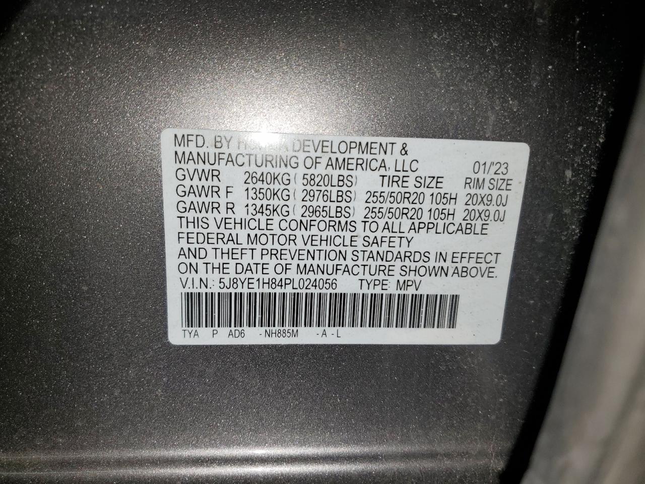 2023 Acura Mdx Advance Copart, lot number: 56536215, vin: 5J8YE1H84PL024056. Thumbnail 13