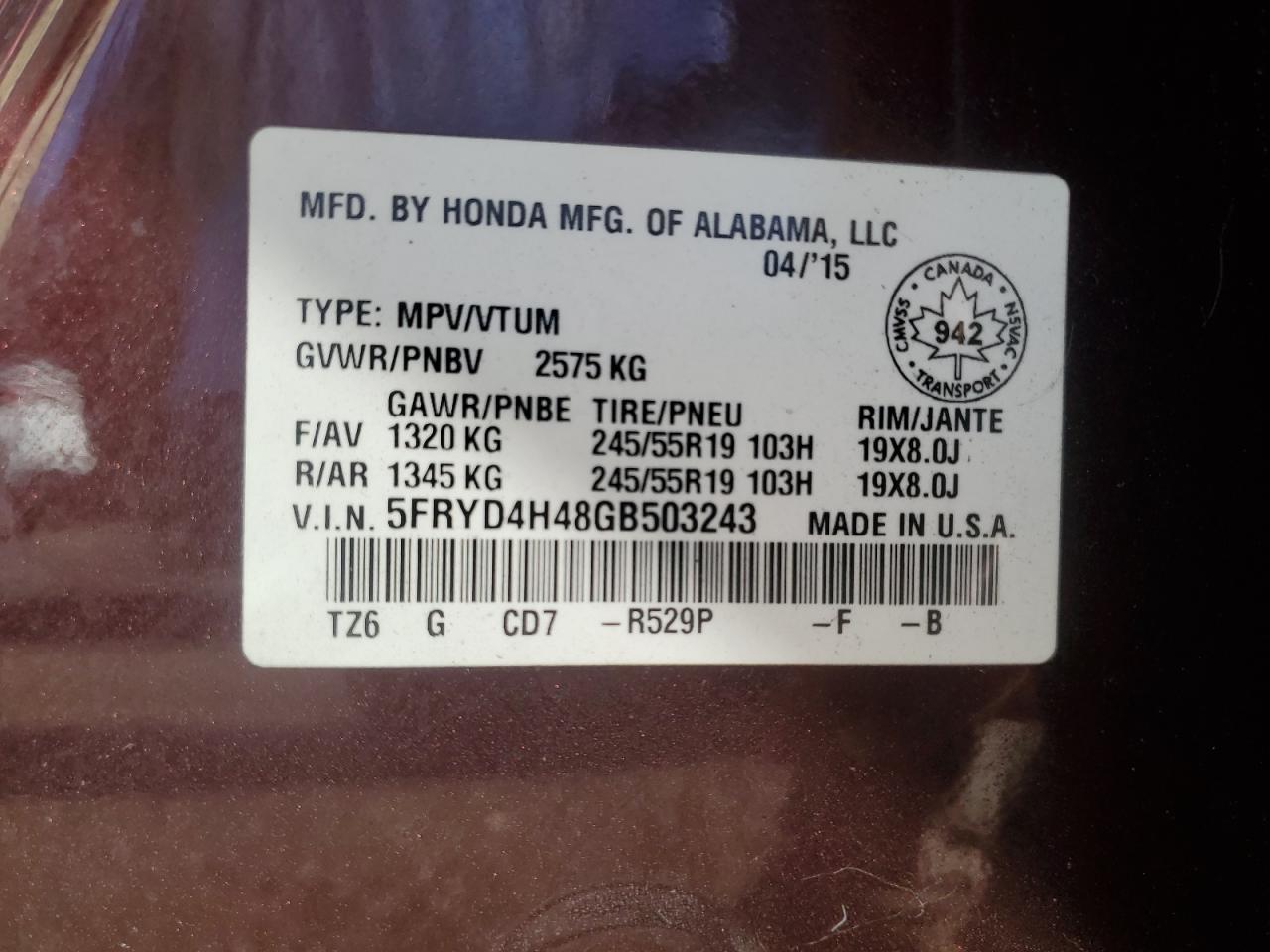 2016 Acura Mdx Technology Copart, lot number: 55939355, vin: 5FRYD4H48GB503243. Thumbnail 13