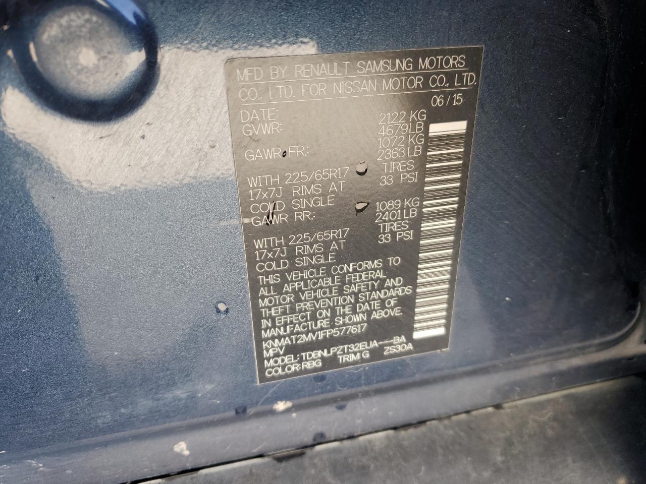 2015 Nissan Rogue S Copart, lot number: 56071545, vin: KNMAT2MV1FP577617. Thumbnail 13