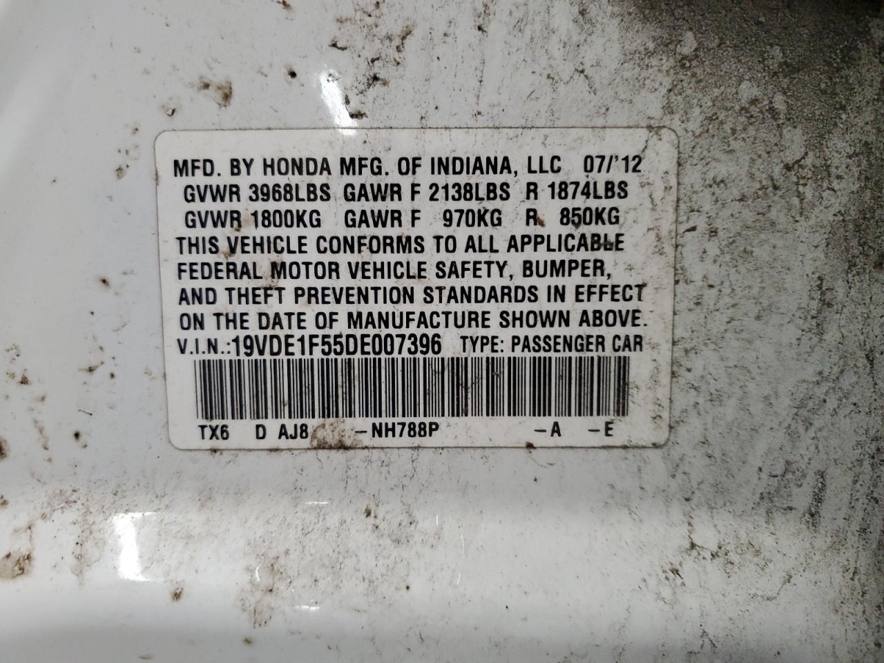 2013 Acura Ilx 20 Premium Copart, lot number: 55940085, vin: 19VDE1F55DE007396. Thumbnail 12