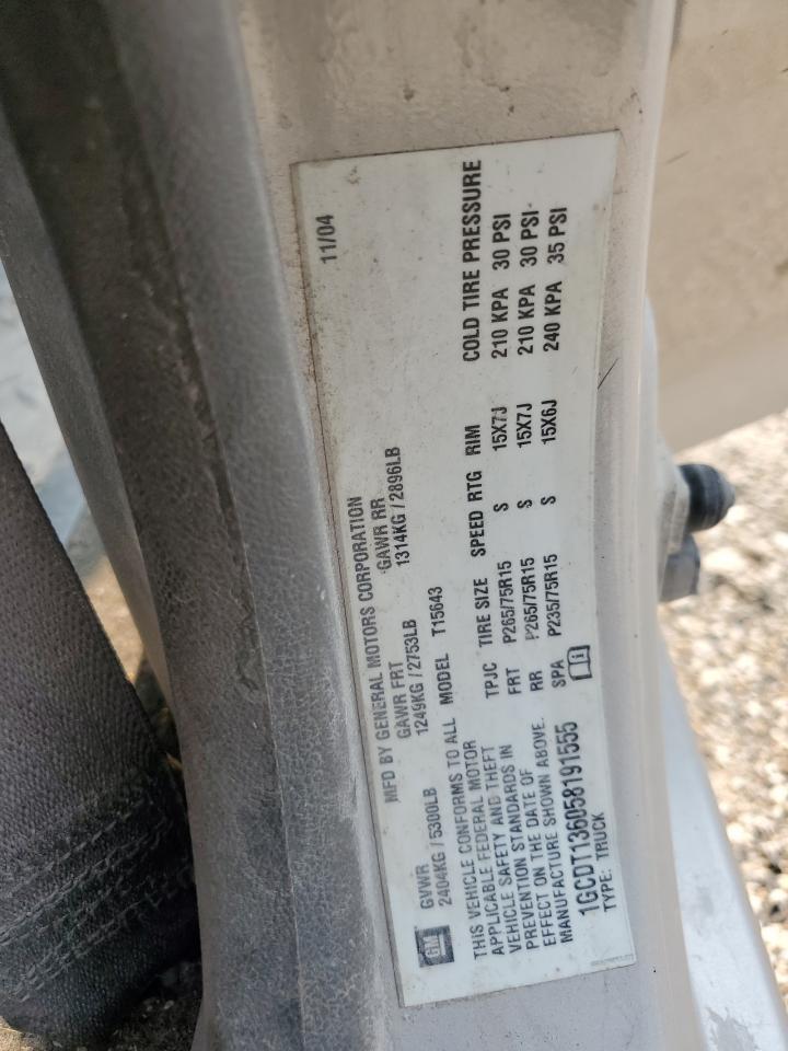 2005 Chevrolet Colorado Copart, lot number: 58747615, vin: 1GCDT136058191555. Thumbnail 13