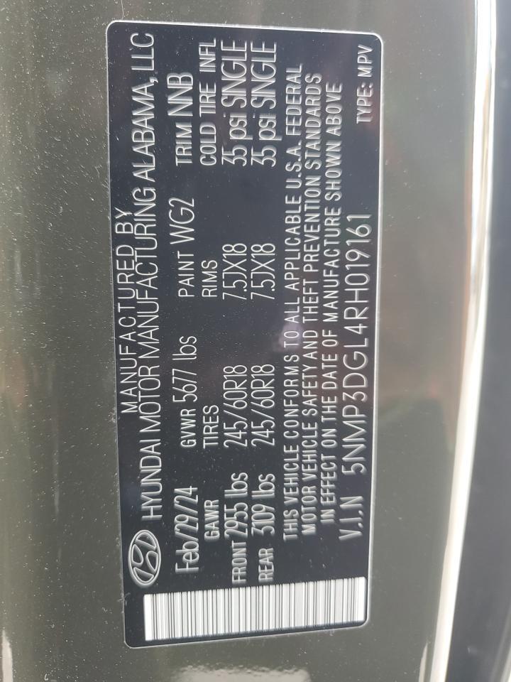 2024 Hyundai Santa Fe Xrt Copart, lot number: 56323055, vin: 5NMP3DGL4RH019161. Thumbnail 14