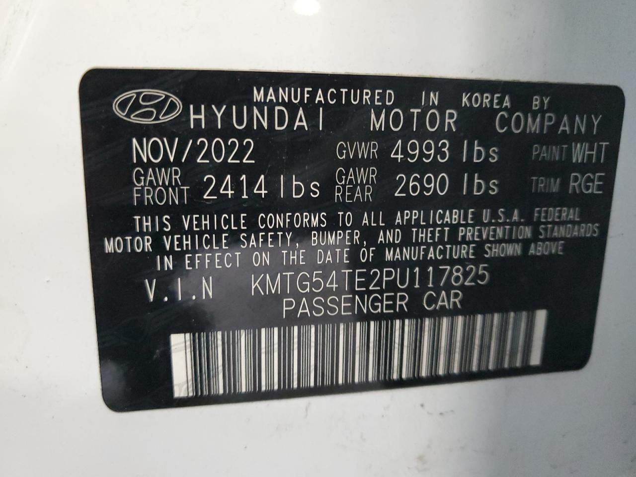 2023 Genesis G70 Base Copart, lot number: 57965385, vin: KMTG54TE2PU117825. Thumbnail 12