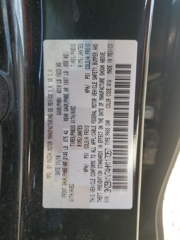 2017 Mazda 3 Touring Copart, lot number: 58099365, vin: 3MZBN1V74HM117057. Thumbnail 12