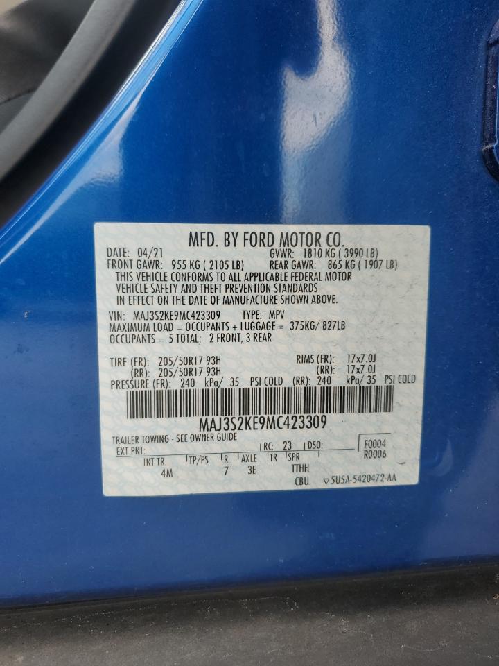 2021 Ford Ecosport Titanium Copart, lot number: 58850055, vin: MAJ3S2KE9MC423309. Thumbnail 13
