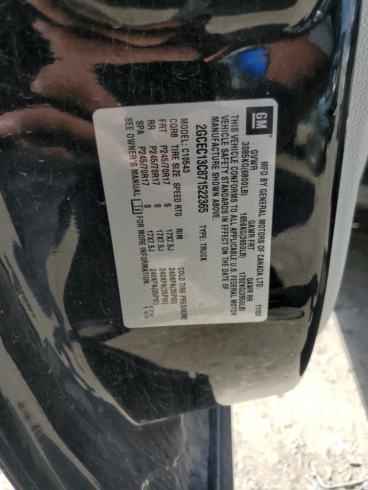 2007 Chevrolet Silverado C1500 Crew Cab Copart, lot number: 55740885, vin: 2GCEC13C871522365. Thumbnail 12