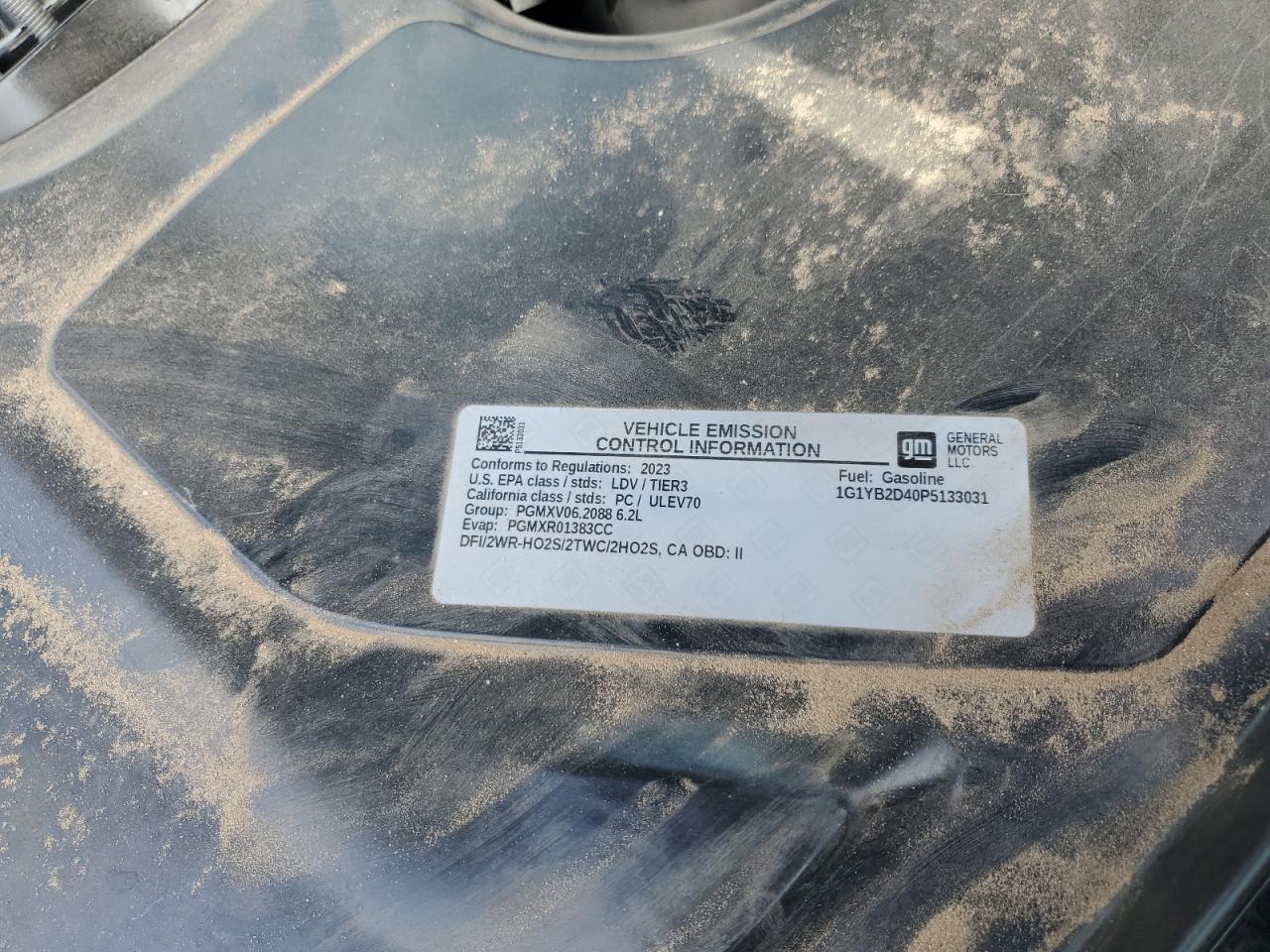 2023 Chevrolet Corvette Stingray 2Lt Copart, lot number: 58802135, vin: 1G1YB2D40P5133031. Thumbnail 12