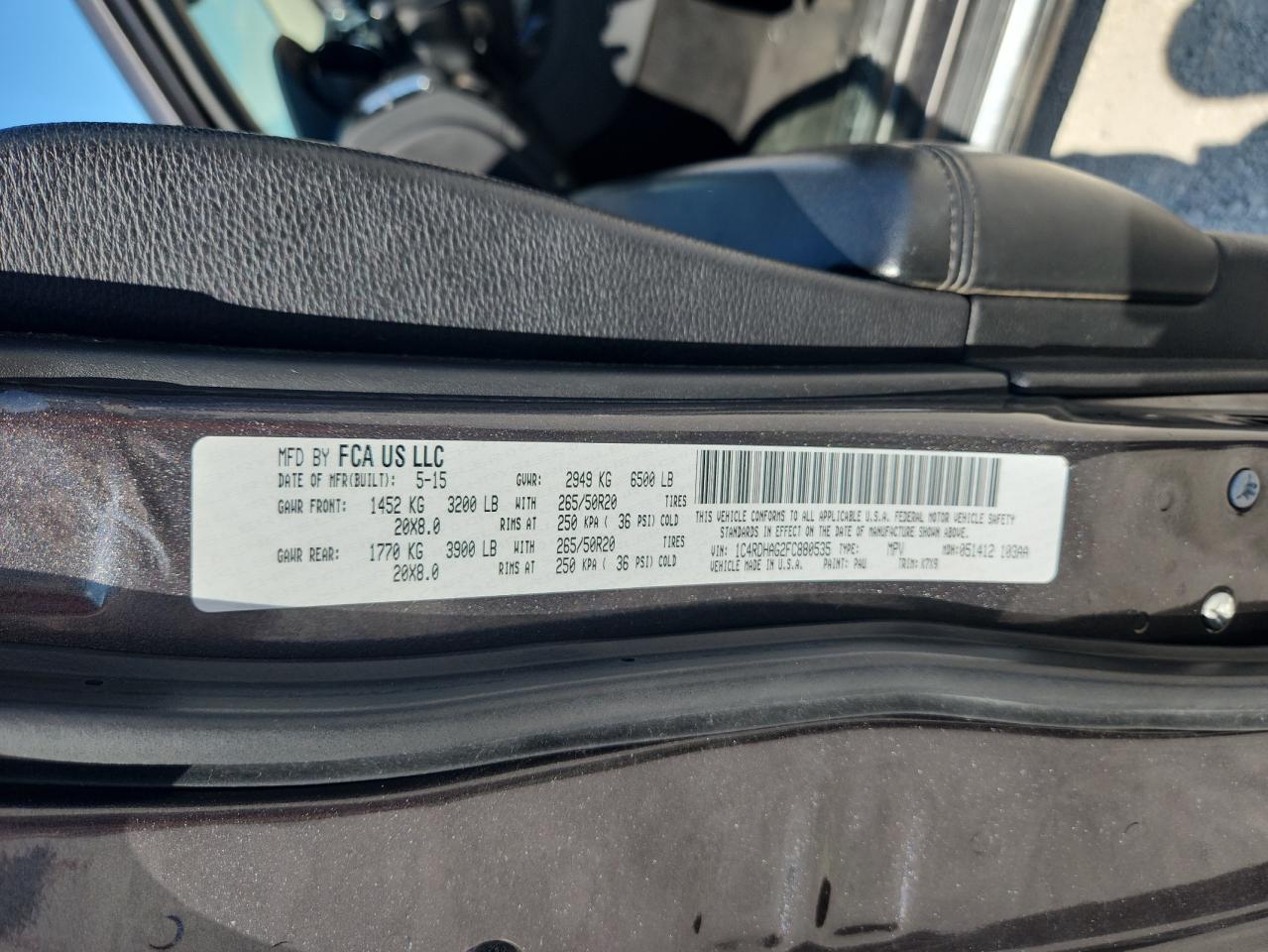 2015 Dodge Durango Sxt Copart, lot number: 58992165, vin: 1C4RDHAG2FC880535. Thumbnail 13