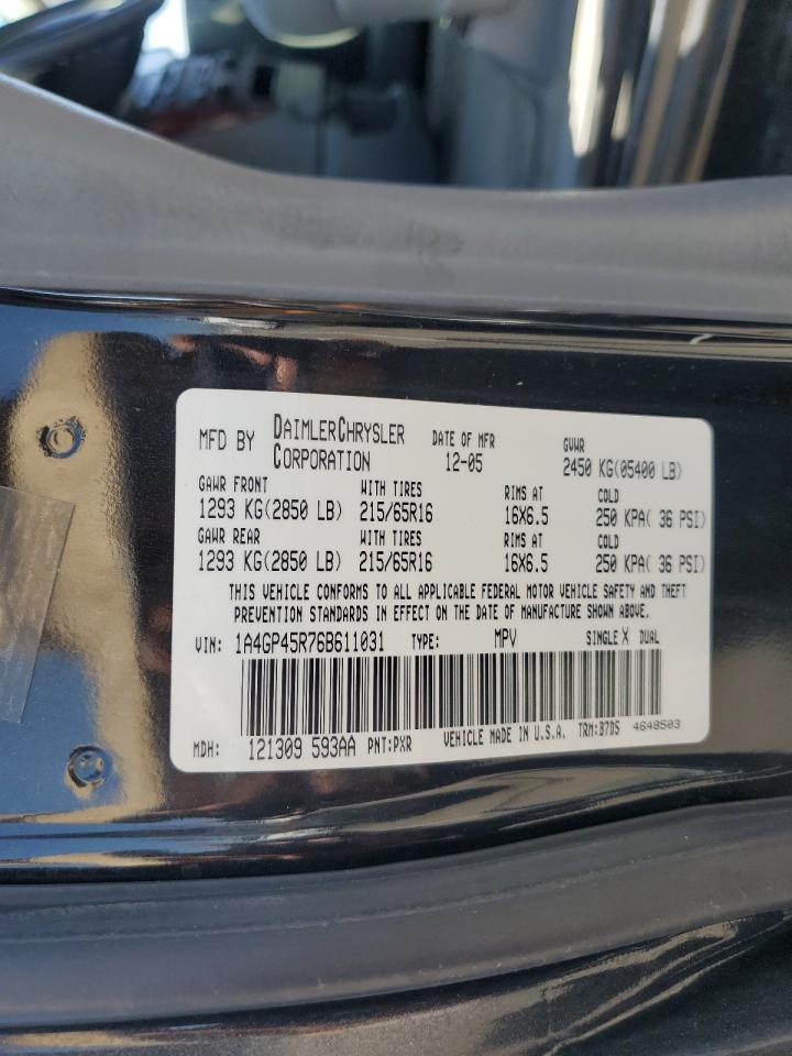2006 Chrysler Town & Country Copart, lot number: 59183515, vin: 1A4GP45R76B611031. Thumbnail 14