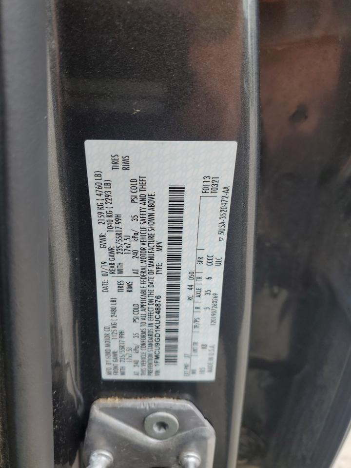 2019 Ford Escape Se Copart, lot number: 55227565, vin: 1FMCU9GD1KUC48876. Thumbnail 13