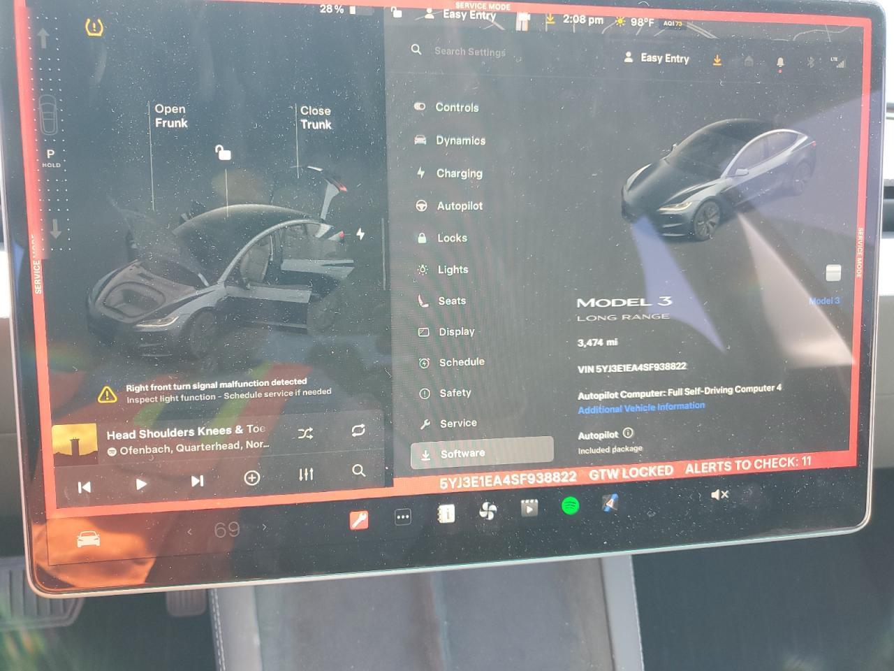 2025 Tesla Model 3 Copart, lot number: 59194085, vin: 5YJ3E1EA4SF938822. Thumbnail 9