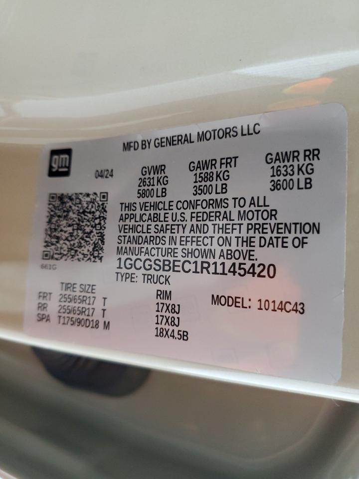 2024 Chevrolet Colorado Copart, lot number: 55925265, vin: 1GCGSBEC1R1145420. Thumbnail 12
