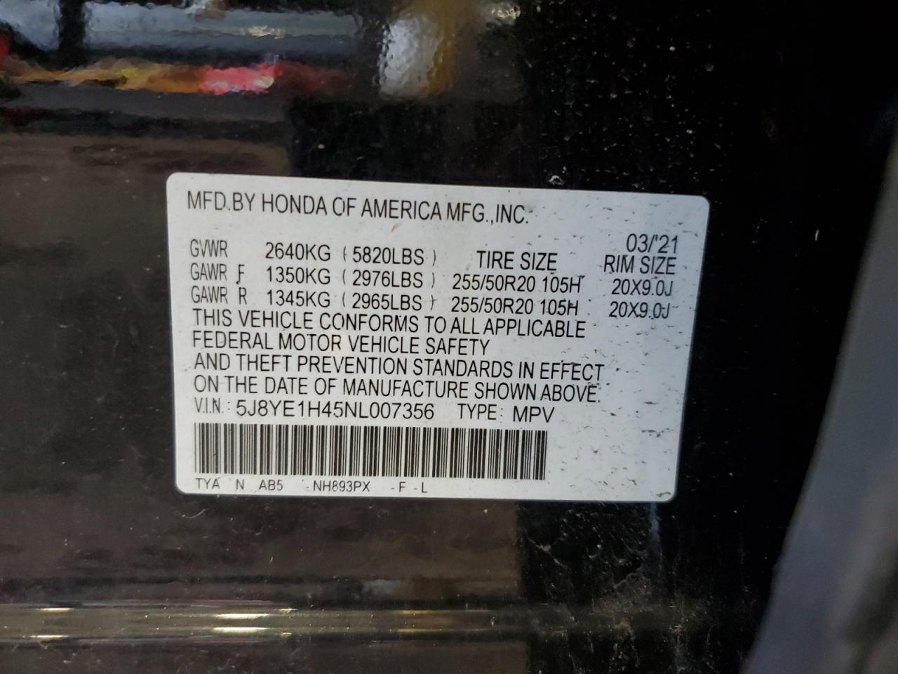 2022 Acura Mdx Technology Copart, lot number: 56973295, vin: 5J8YE1H45NL007356. Thumbnail 13