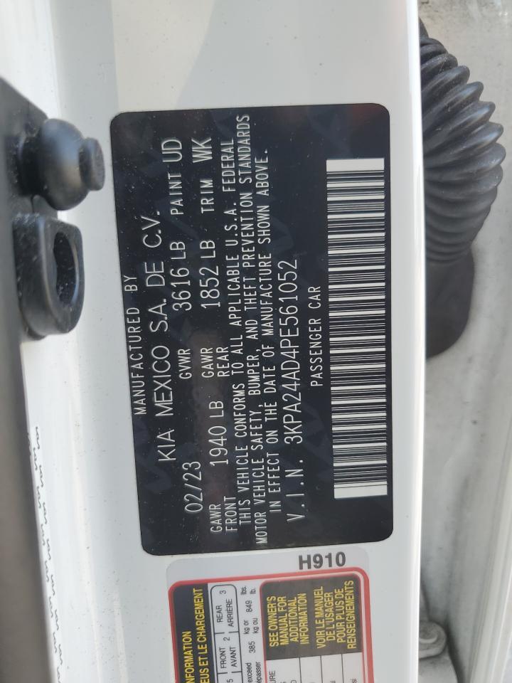 2023 Kia Rio Lx Copart, lot number: 55316785, vin: 3KPA24AD4PE561052. Thumbnail 12