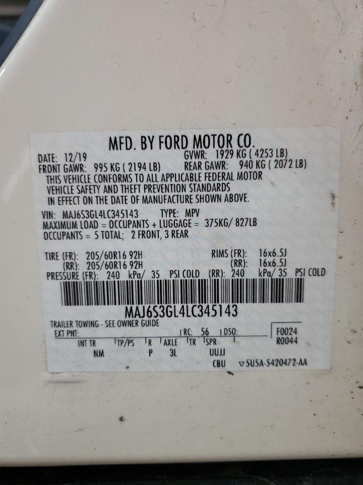 2020 Ford Ecosport Se Copart, lot number: 59303155, vin: MAJ6S3GL4LC345143. Thumbnail 14