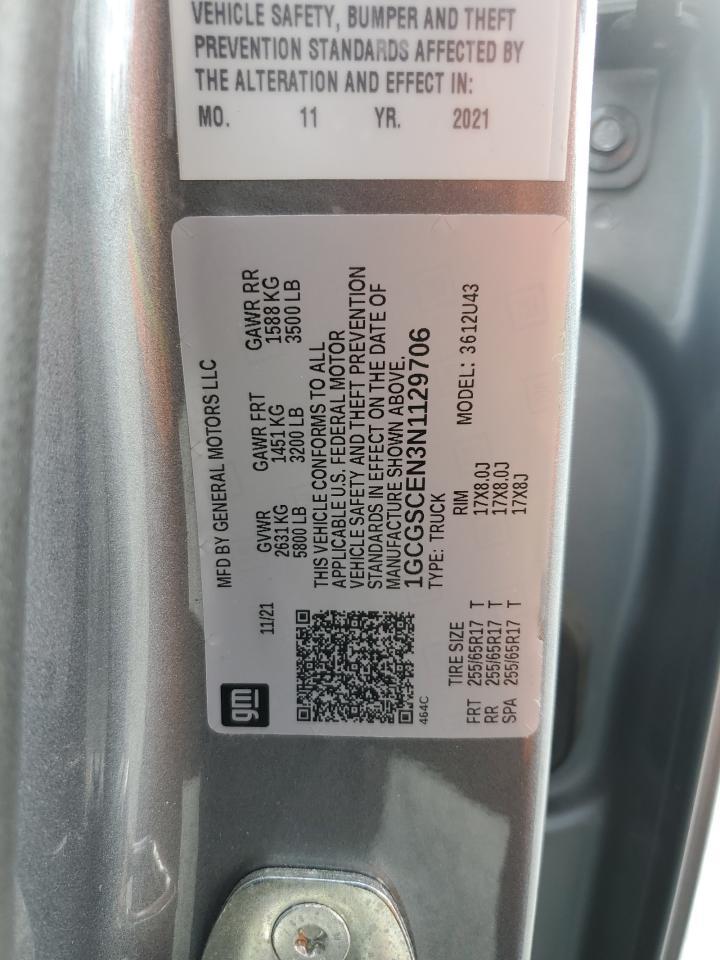 2022 Chevrolet Colorado Lt Copart, lot number: 55823595, vin: 1GCGSCEN3N1129706. Thumbnail 12