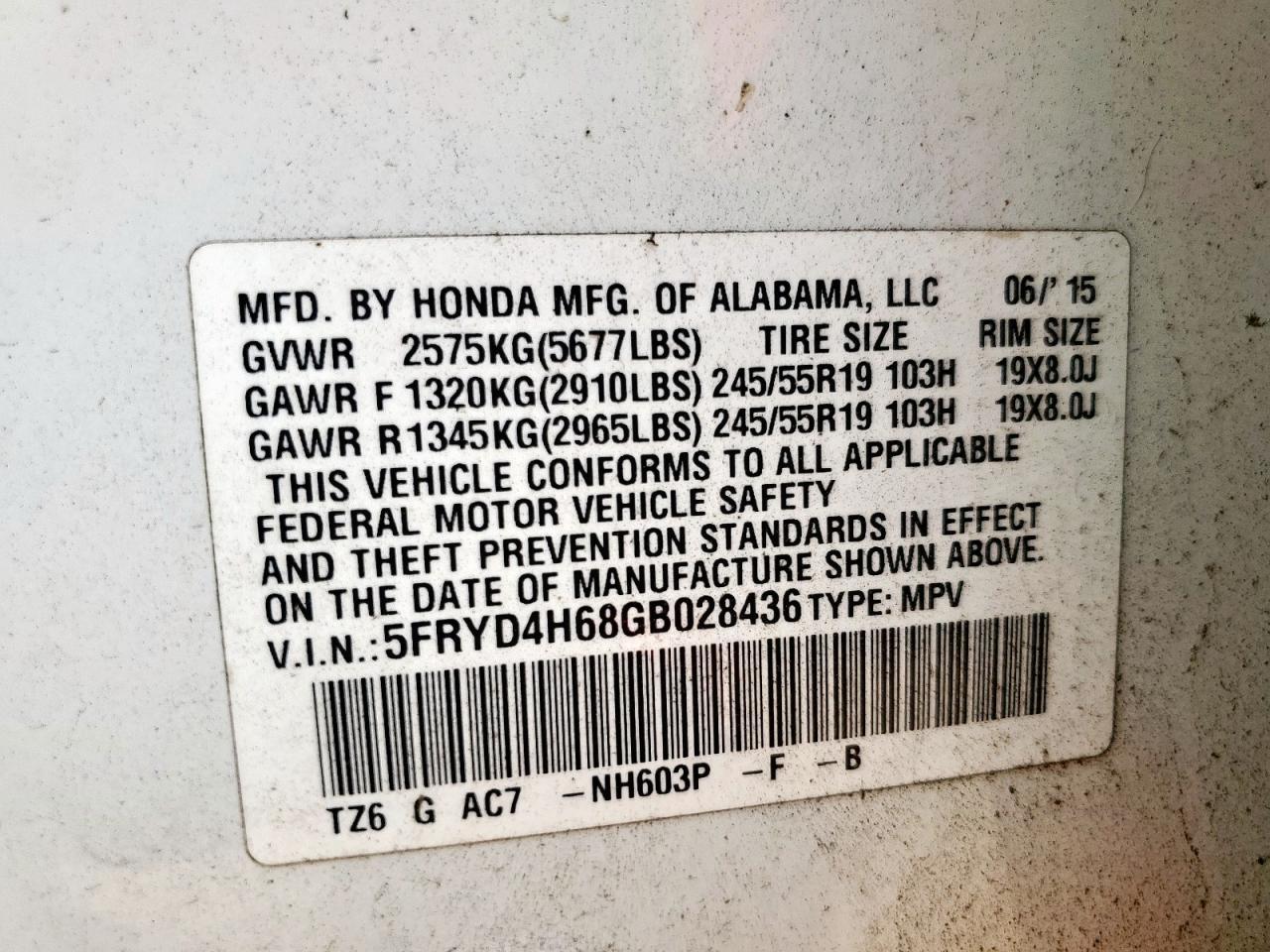 2016 Acura Mdx Technology Copart, lot number: 56999405, vin: 5FRYD4H68GB028436. Thumbnail 13