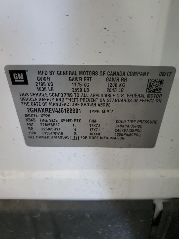 2018 Chevrolet Equinox Ls Copart, lot number: 56504455, vin: 2GNAXREV4J6183301. Thumbnail 12