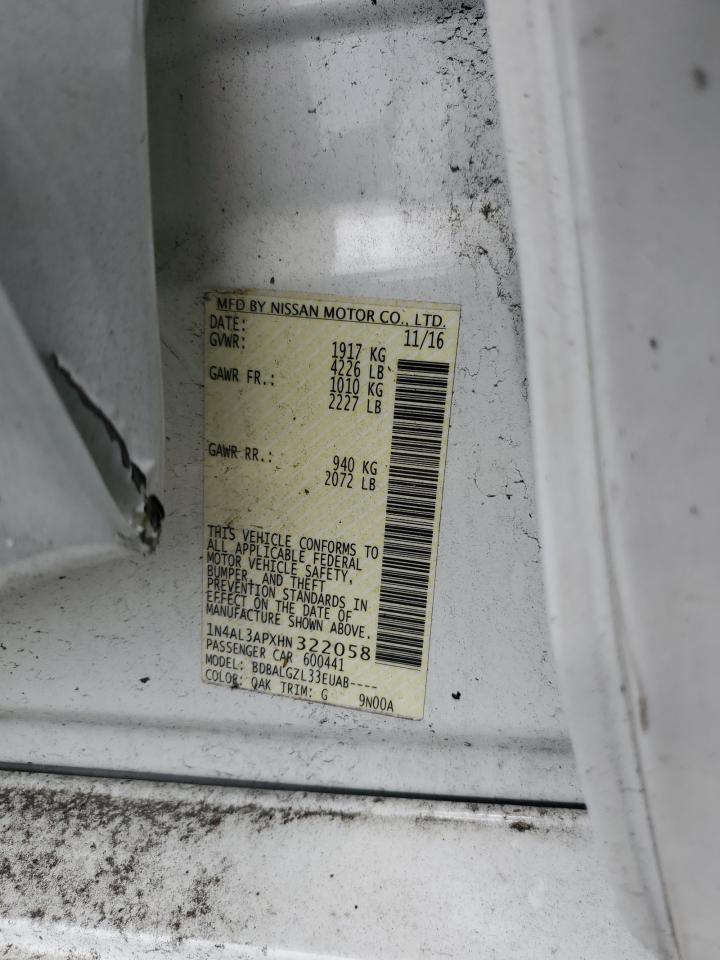 2017 Nissan Altima 2.5 Copart, lot number: 55198445, vin: 1N4AL3APXHN322058. Thumbnail 12