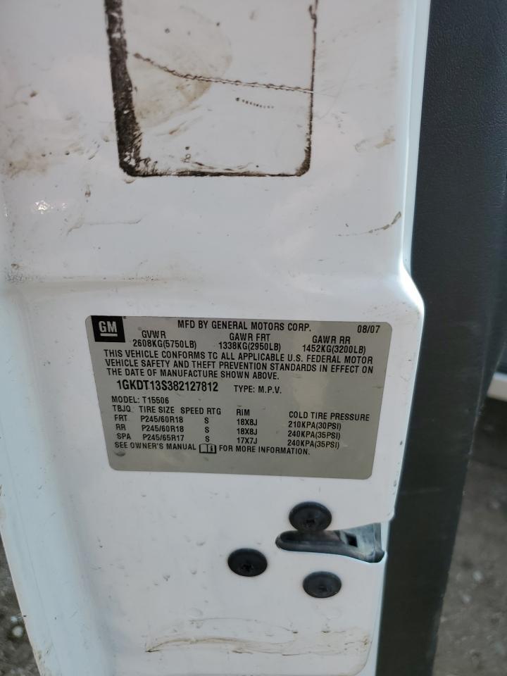 2008 GMC Envoy Copart, lot number: 58783495, vin: 1GKDT13S382127812. Thumbnail 13