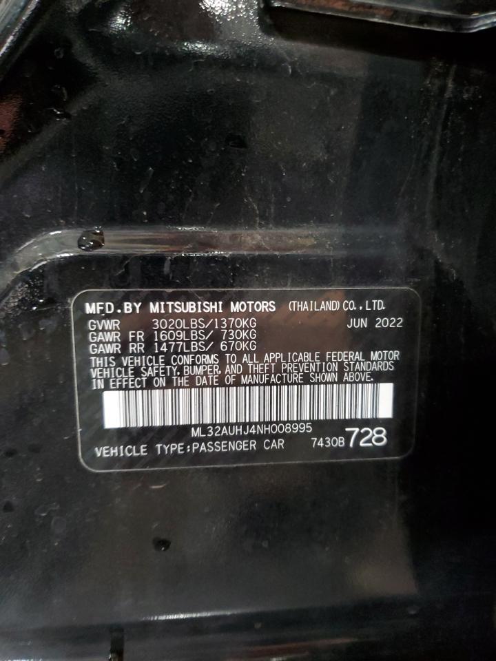 2022 Mitsubishi Mirage Es Copart, lot number: 59229685, vin: ML32AUHJ4NH008995. Thumbnail 13