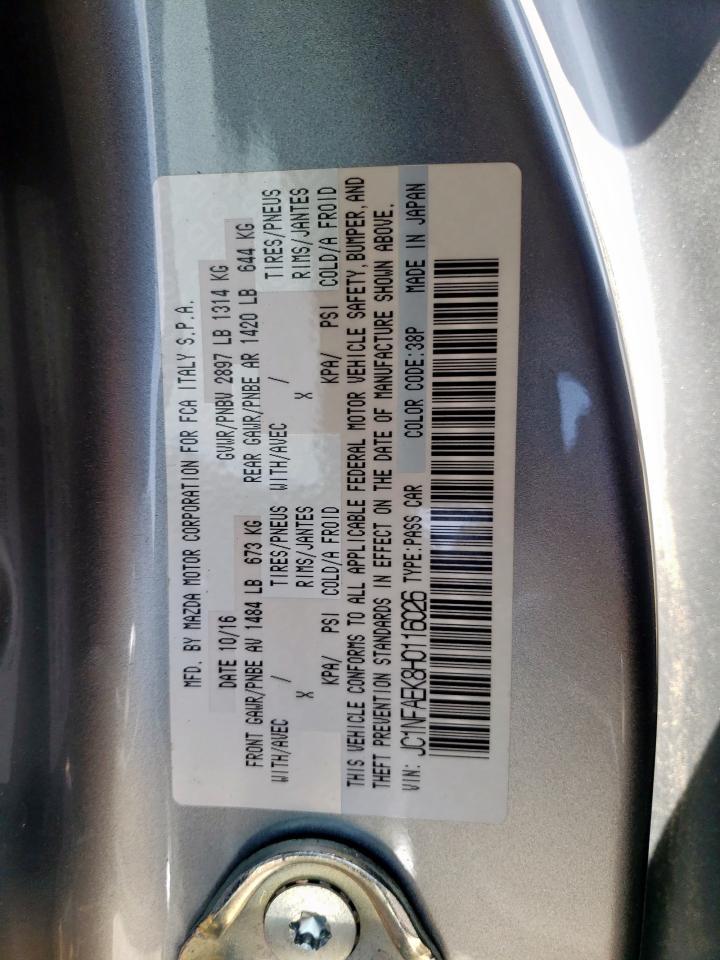 2017 Fiat 124 Spider Classica Copart, lot number: 57340845, vin: JC1NFAEK8H0116026. Thumbnail 12