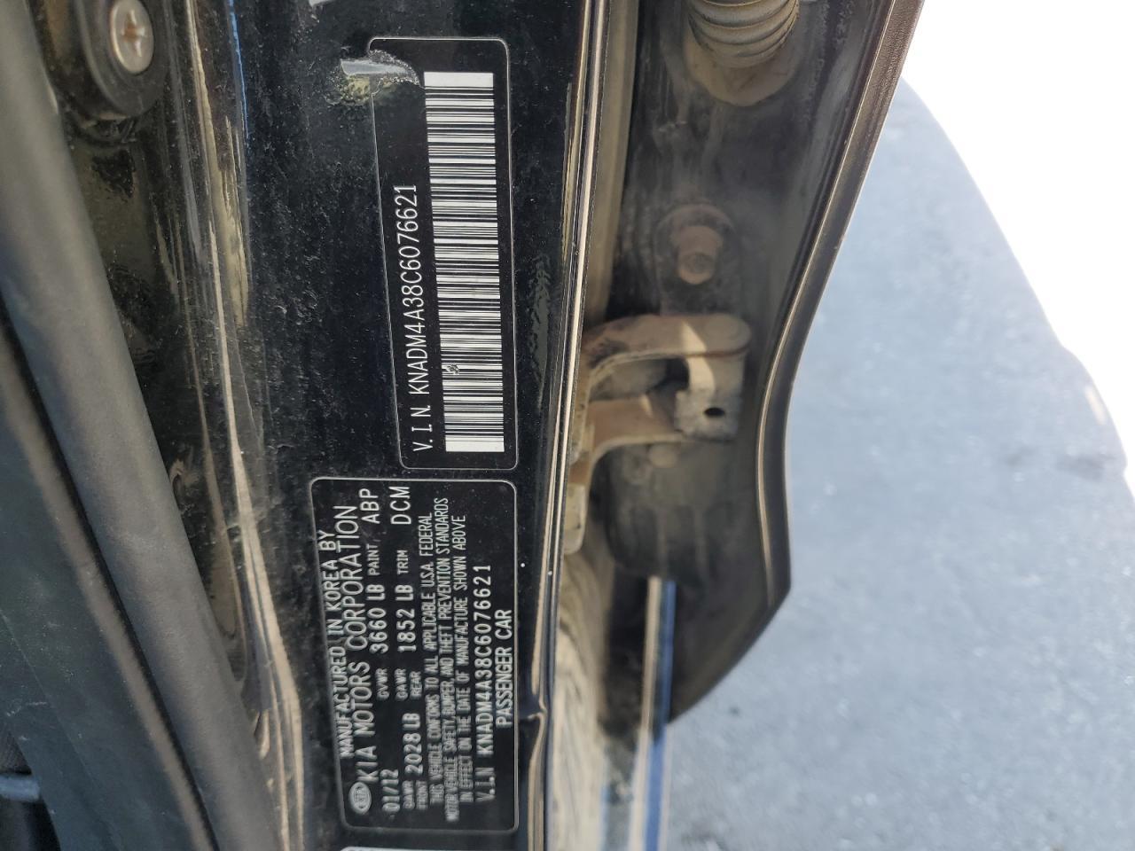 2012 Kia Rio Lx Copart, lot number: 54705315, vin: KNADM4A38C6076621. Thumbnail 13