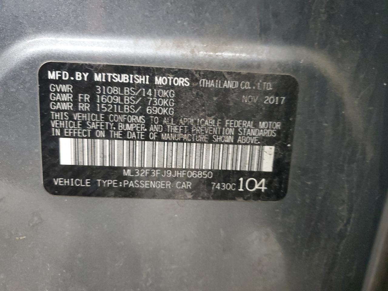 2018 Mitsubishi Mirage G4 Es Copart, lot number: 58574515, vin: ML32F3FJ9JHF06850. Thumbnail 12