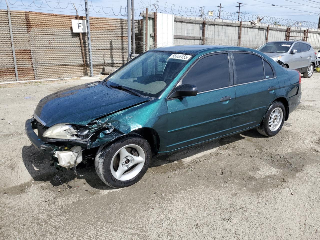 2001 Honda Civic Lx Copart, lot number: 56766155, vin: JHMES16571S004494. Thumbnail 1