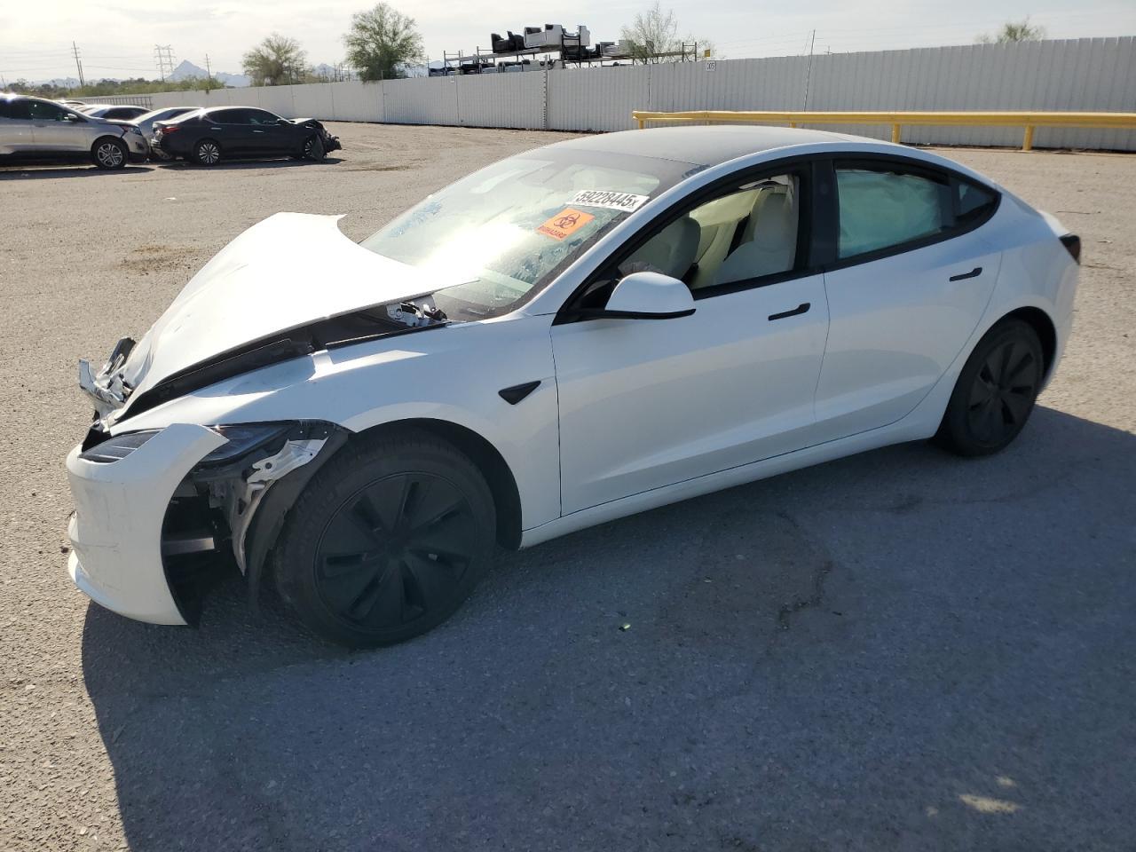 2025 Tesla Model 3 Copart, lot number: 59228445, vin: 5YJ3E1EA6SF876792. Thumbnail 1