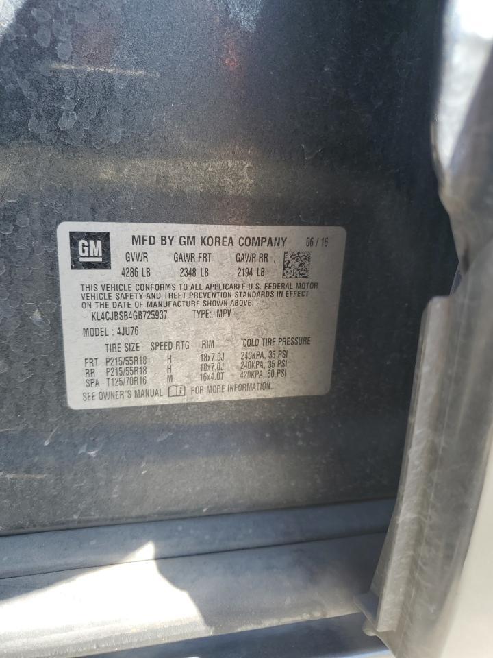 2016 Buick Encore Convenience Copart, lot number: 58525155, vin: KL4CJBSB4GB725937. Thumbnail 14