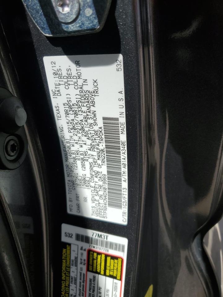 2013 Toyota Tacoma Copart, lot number: 56746745, vin: 5TFNX4CN4DX019969. Thumbnail 12