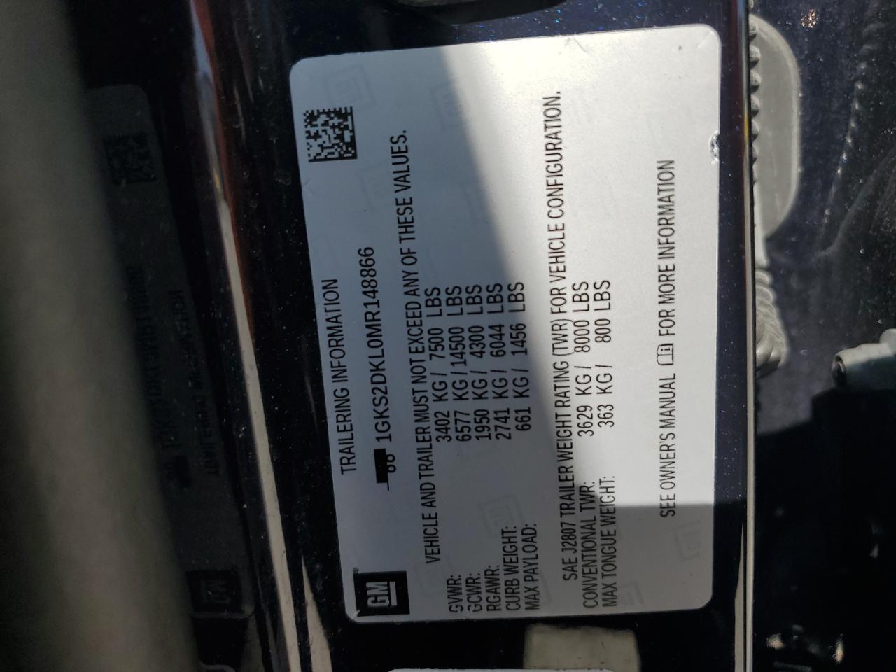 2021 GMC Yukon Denali Copart, lot number: 56538685, vin: 1GKS2DKL0MR148866. Thumbnail 13