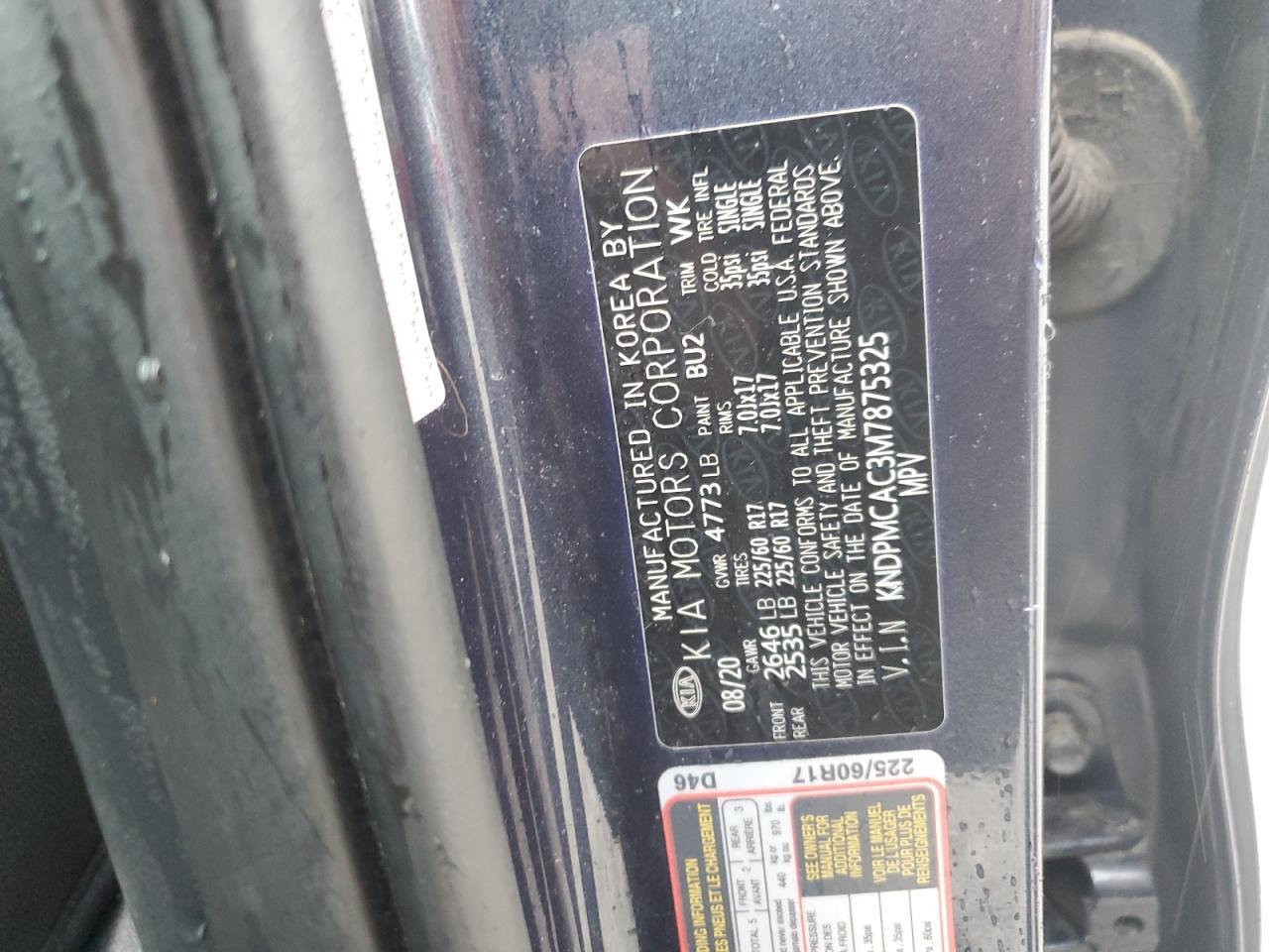 2021 Kia Sportage Lx Copart, lot number: 58910705, vin: KNDPMCAC3M7875325. Thumbnail 13