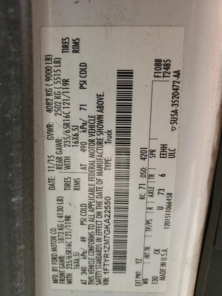 2016 Ford Transit T-250 Copart, lot number: 55584895, vin: 1FTYR1ZM7GKA22550. Thumbnail 14