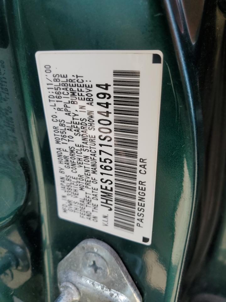 2001 Honda Civic Lx Copart, lot number: 56766155, vin: JHMES16571S004494. Thumbnail 13