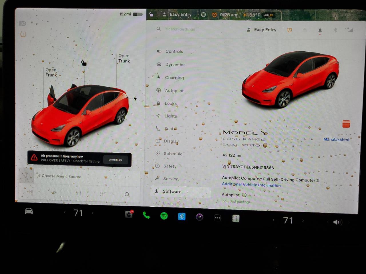 2022 Tesla Model Y Copart, lot number: 53981645, vin: 7SAYGDEE5NF315866. Thumbnail 9