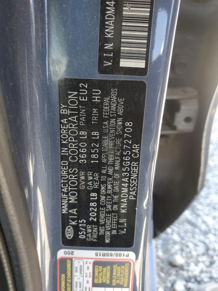 2016 Kia Rio Lx Copart, lot number: 55972765, vin: KNADM4A35G6572708. Thumbnail 12