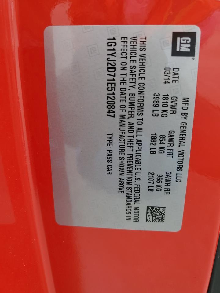 2014 Chevrolet Corvette Stingray Z51 2Lt Copart, lot number: 56074995, vin: 1G1YJ2D71E5120847. Thumbnail 13