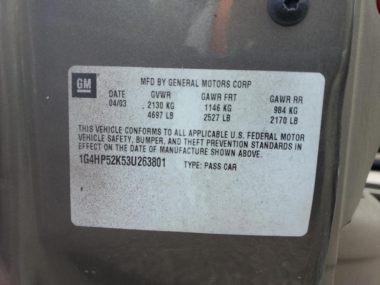 2003 Buick Lesabre Custom Copart, lot number: 59145635, vin: 1G4HP52K53U263801. Thumbnail 12