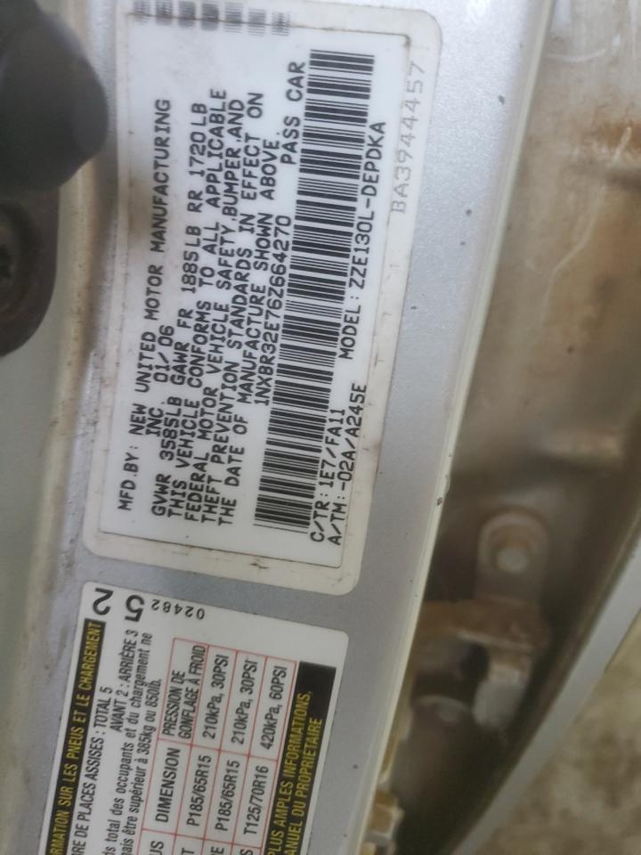 2006 Toyota Corolla Ce Copart, lot number: 55854965, vin: 1NXBR32E76Z664270. Thumbnail 12