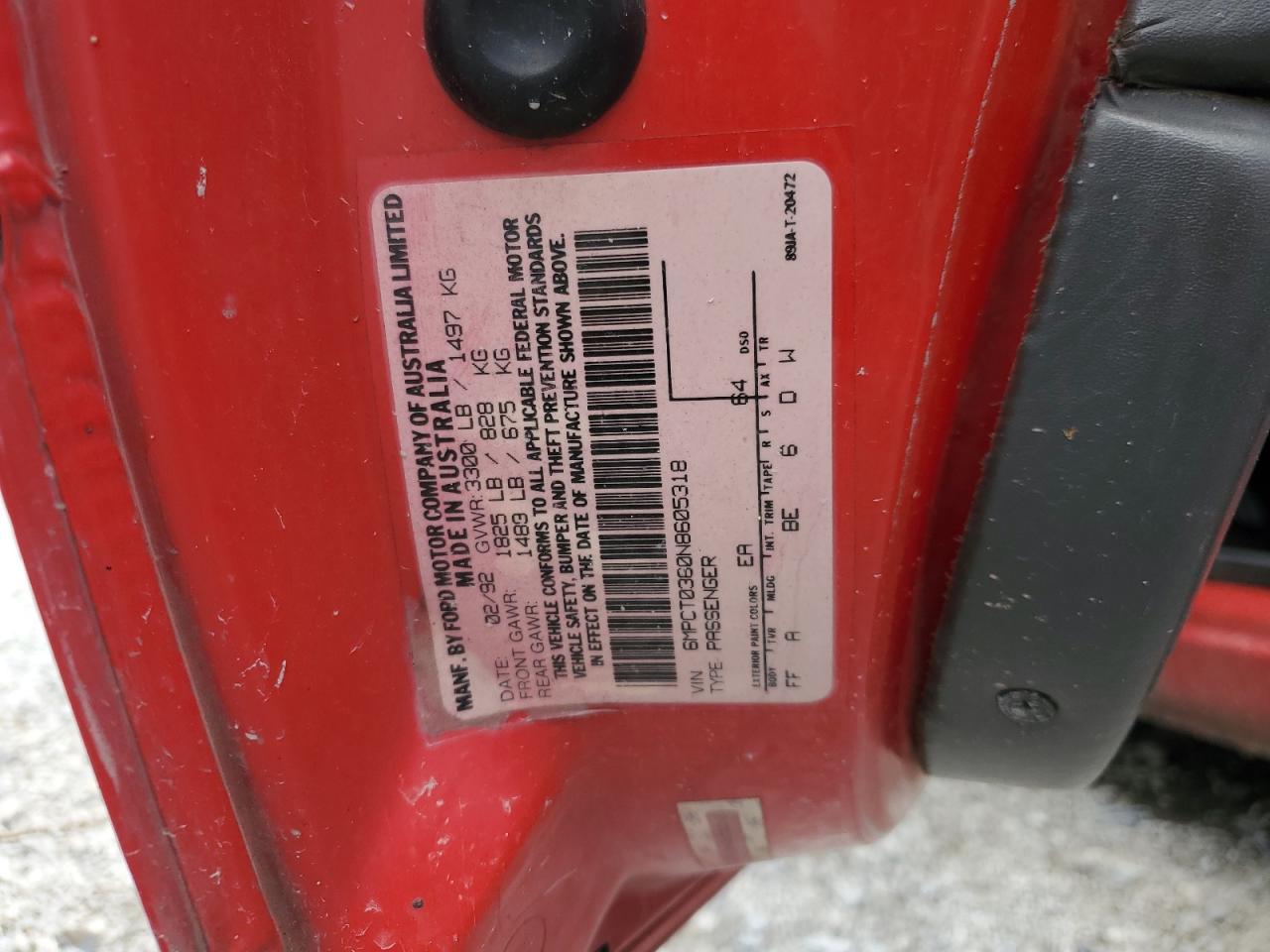 1992 Mercury Capri Xr2 Copart, lot number: 55453545, vin: 6MPCT0360N8605318. Thumbnail 12