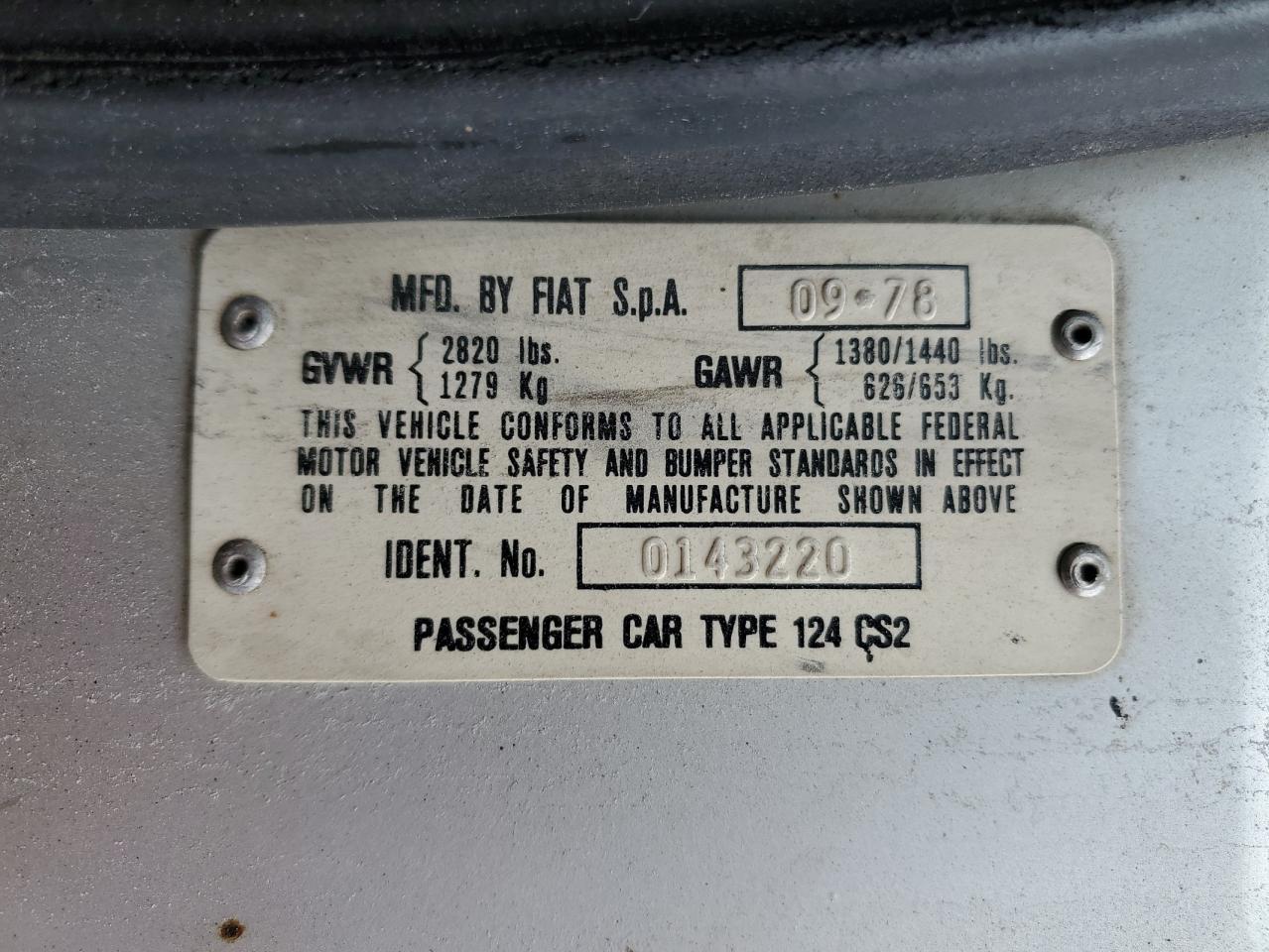 1979 Fiat Spider Copart, lot number: 58174785, vin: 124CS20143220. Thumbnail 12