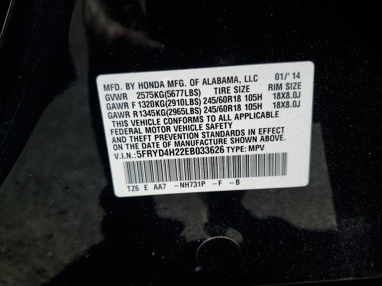 2014 Acura Mdx Copart, lot number: 56412005, vin: 5FRYD4H22EB033626. Thumbnail 13