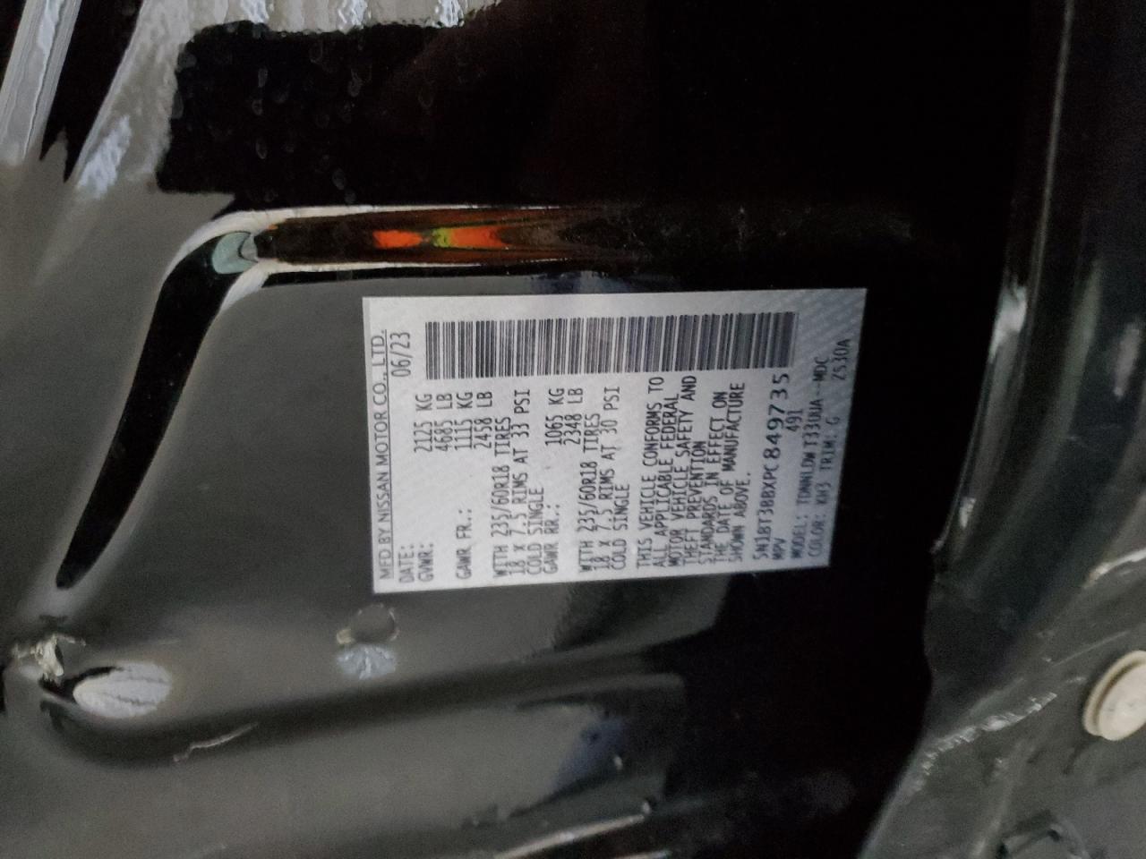 2023 Nissan Rogue Sv Copart, lot number: 55972085, vin: 5N1BT3BBXPC849735. Thumbnail 13