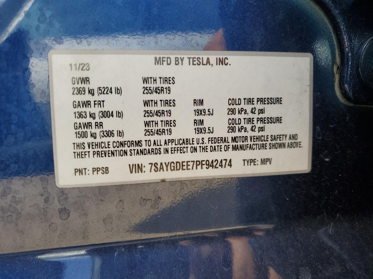 2023 Tesla Model Y Copart, lot number: 55983305, vin: 7SAYGDEE7PF942474. Thumbnail 14