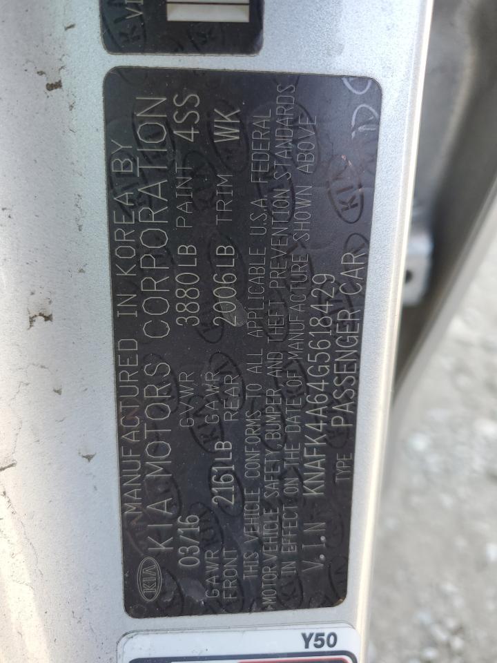 2016 Kia Forte Lx Copart, lot number: 59169665, vin: KNAFK4A64G5618429. Thumbnail 13