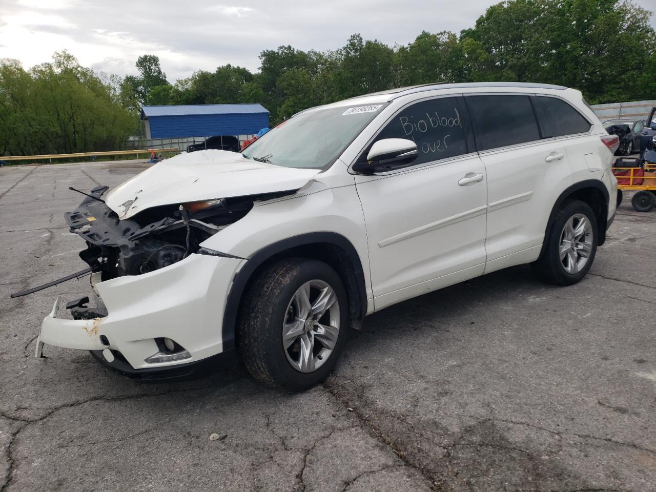 2015 Toyota Highlander Limited Copart, lot number: 56198265, vin: 5TDDKRFHXFS221768. Thumbnail 1