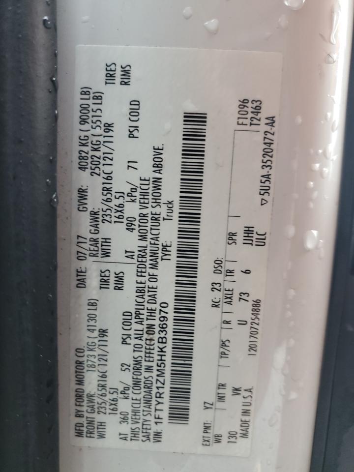 2017 Ford Transit T-250 Copart, lot number: 55703045, vin: 1FTYR1ZM5HKB36970. Thumbnail 13